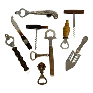 10 x Herramientas de barra de colección Accesorios Sacacorchos Abridores de botellas Novedad Promocional - Imagen 1 de 18