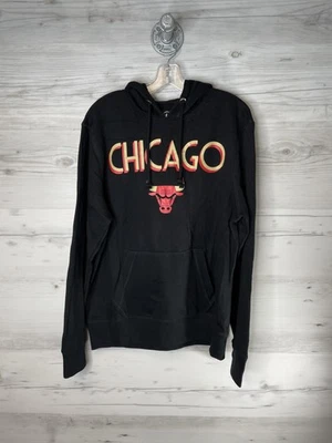 芝加哥公牛队连帽衫男式中号黑色红色 NBA 篮球套衫运动衫 — 第 1/4 张图片