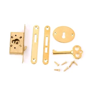 Vintage Drawer Lock With for Key Antique Small Box Cabinet Door Locks Furniture - Picture 1 of 8