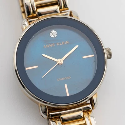 ANNE KLEIN AK/2496 Diamond Quartz Analog Women's Watch Sz. 7" New Battery - Image 1 of 4