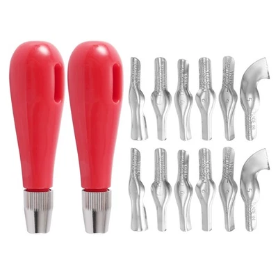 Linoleum Cutter Set, 2 Sets Craft  Cutters with 6 Assorted Blades for8924 - Image 1 of 4