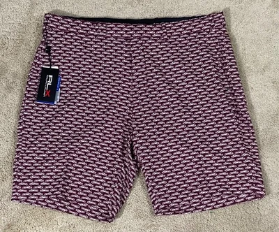 Shorts RLX Ralph Lauren 38 ajuste sob medida golfe ativo clássico carro marrom chino novo com etiquetas - Imagem 1 de 4