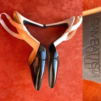 Tacones GIAMBATTISTA VALLI Chic PATENTE CUERO y Seda TALLA 39.5 Justos Foto 1 de 4