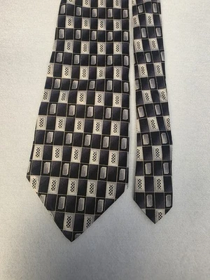 Corbata Pierre Cardin Vintage Geométrica Rectángulo 100% Seda Para Hombre Ancha 4 Pulgadas Foto 1 de 4