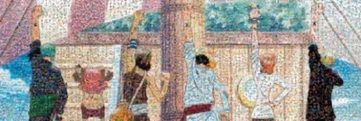 950 piece jigsaw puzzle one piece mosaic art (fellow sign) (34 x 102 cm) F/S NEW - Image 1 of 3