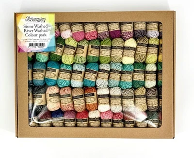 Scheepjes Yarns 22x River Washed + 36x Stone Washed Color Pack cotton blend  - Image 1 of 2