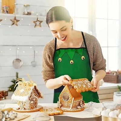 Christmas Apron Xmas Waterproof Oilproof Noel Apron Merry Christmas Decor Gift - Image 1 of 4