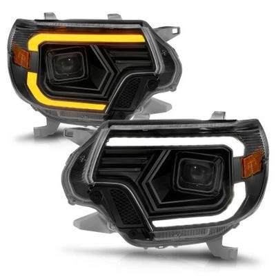 ANZO Projector Headlights - w/ Light Bar Switchback Black for 12-15 Tacoma Foto 1 de 4