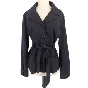 Mod O Doc Casual Elegance Cotton Utility Trench Safari Coat Jacket Black Size 3 - Picture 1 of 5