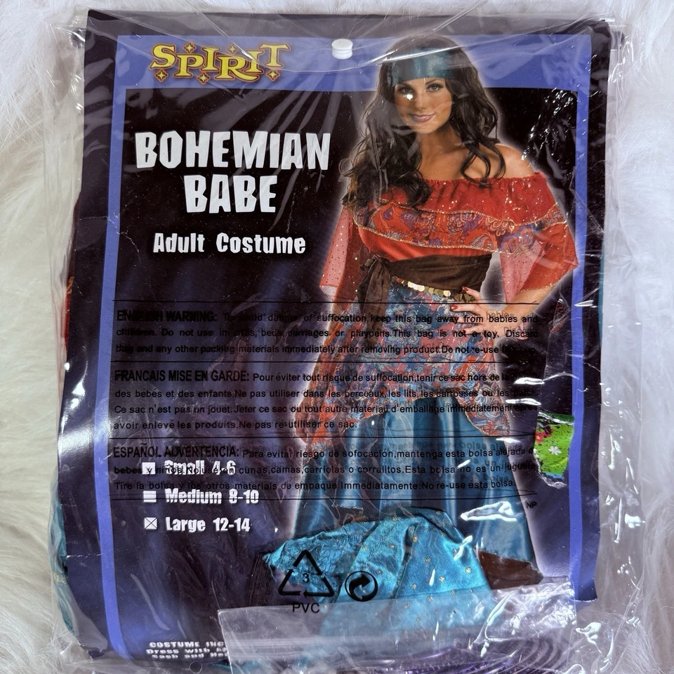 Gypsy Bohemian Babe Costume Women's Size Small 4-6 Spirit Halloween Fortune Tell - Image 1 of 4