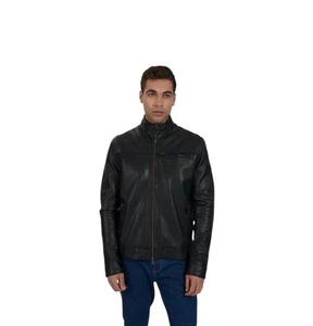 Giubbino in vera pelle da uomo Yes Zee nero - Imagen 1 de 5