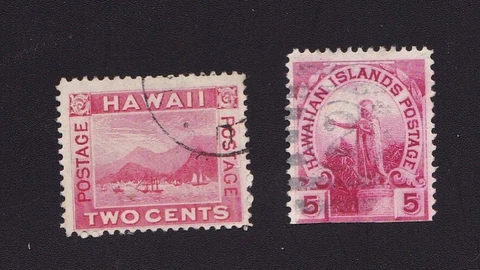 Nice Lot of 2 Old Used Hawaiian Stamps from HAWAII Cover