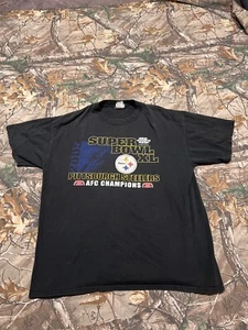 Vintage Y2K Black Pittsburgh Steelers 2005 Super Bowl L-XL Champions Streetwear - Picture 1 of 3