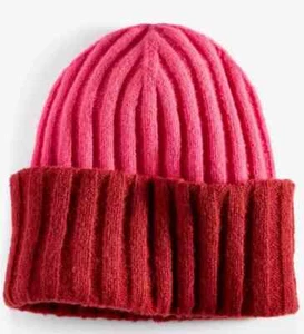 Gorro para mujer ON 34th ancho acanalado, talla única, rosa y rojo - Imagen 1 de 1