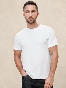 3xBanana Republic Hombre Manga Corta Cuello Redondo Algodón Orgánico Camiseta Nueva Con Etiquetas Mediana - Imagen 1 de 6