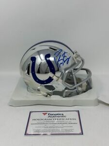 Peyton Manning Indianapolis Colts Signed Autographed Chrome Mini Helmet Fanatics