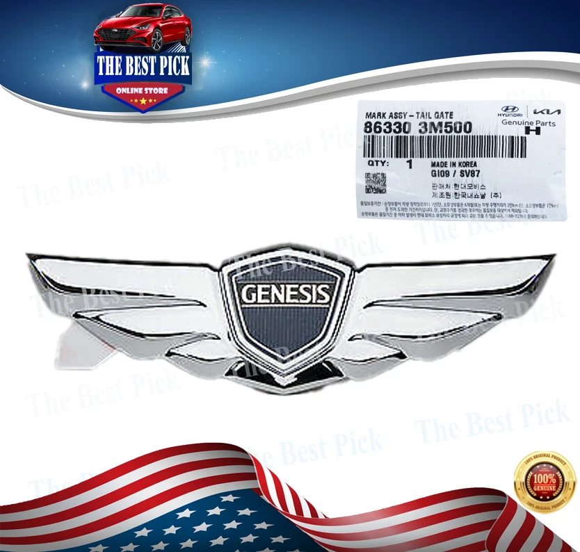 Emblema de alerón trasero genuino para Hyundai Genesis 2009-2014 863303M500 Foto 1 de 1