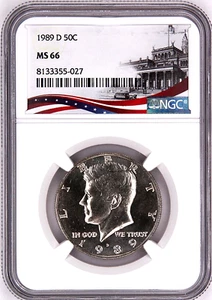 1989-D Kennedy Half, Graded MS 66 by NGC ~ US Mint OSR Label! - Picture 1 of 4