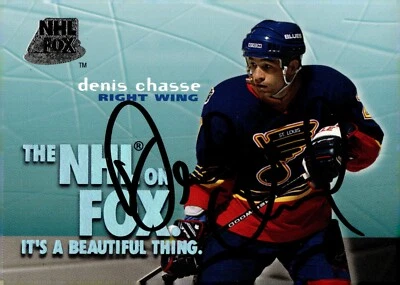 Denis Chasse - Signed 1995-96 Skybox Impact NHL On Fox Card #5 - St. Louis Blues - Image 1 of 2