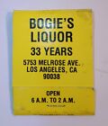Vintage Matchbook Bogie's Liqour Store LA Los Angeles Melrose Collectible 