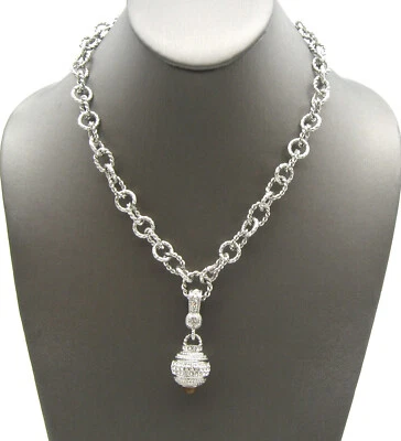 DSMK Emma Skye 水晶增强吊坠 Chunky Rolo Link Y 滴项链 — 第 1/4 张图片