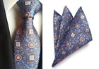 Tie Floral Pattern Necktie Colourful Handkerchief Hankie Wedding Pocket Set