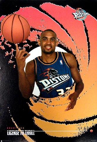 Grant Hill LICENSE TO THRILL Detroit Pistons 1996 NBA Basketball 23x35 POSTER Cover