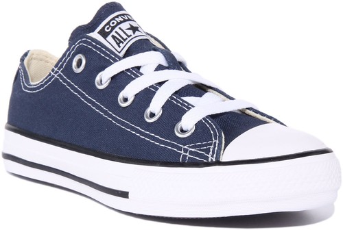 Scarpe da ginnastica basse stringate Converse Asox Core per bambini blu navy UK taglia 10 2 5