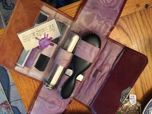 Beautiful Vintage 8 Pc Travel Vanity Set Suitcase rare find - Picture 1 of 6