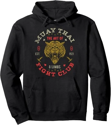 Nuevo Muay Thai Fighter Vintage, Twin Tiger Art of 8 Extremidades Pullover Sudadera con Capucha Foto 1 de 4