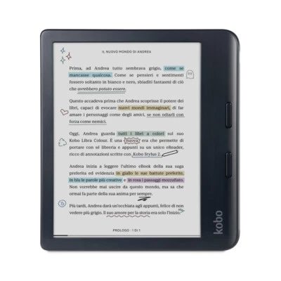 Kobo Lettore E-book 7" Touch Screen 32GB Wi-Fi Nero E Ink Kaleido N428-KU-BK-K-C - Immagine 1 di 4