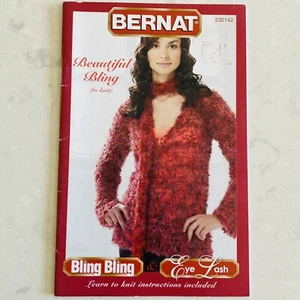 Bernat Pattern Booklet 530142 BEAUTIFUL BLING To Knit In Bling Bling & Eye Lash - Picture 1 of 5