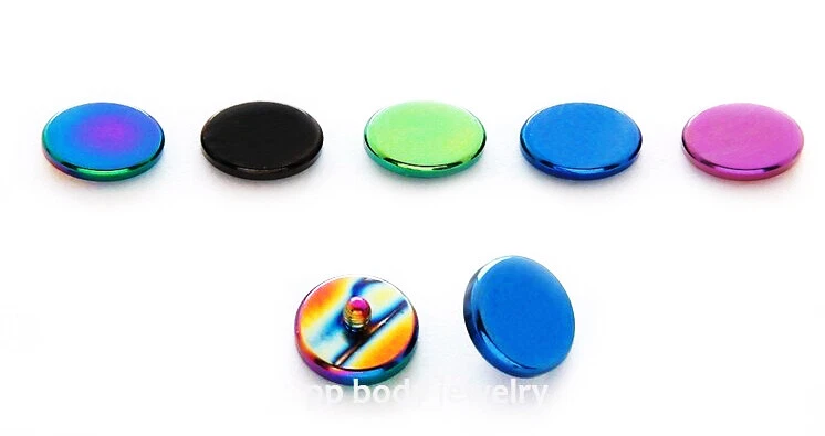 14G 4mm Flat Disc Titanium Anodized 316L Surgical Steel Dermal Anchor Top - Image 1 of 1