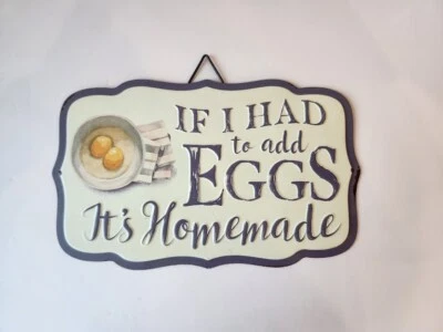 Letrero de huevo de metal rústico, colgante de pared de cocina, letrero de cocina de granja Foto 1 de 4