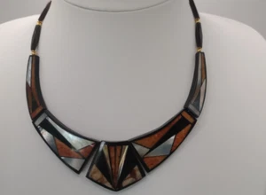 Lee Sands Vintage geometrisches Halsband Halskette - muss neu bespannt werden - Bild 1 von 10