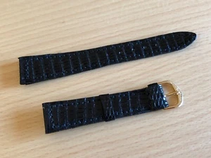 Correa Piel Negra para Reloj - 16 mm - Black Leather Strap for Watch - Imagen 1 de 2