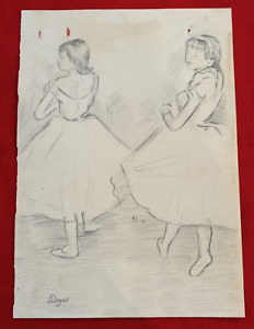 EDGAR DEGAS Drawing On Paper (handmade) Signed And Stamped Vtg Art