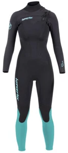 4/3 mm Hyperflex VYRL Damen-Frontreißverschluss GBS Fullsuit – schwarz/türkis - Bild 1 von 18