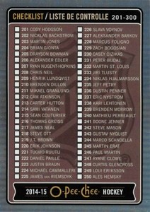 2014-15 O-Pee-Chee Rainbow #498 Checklist