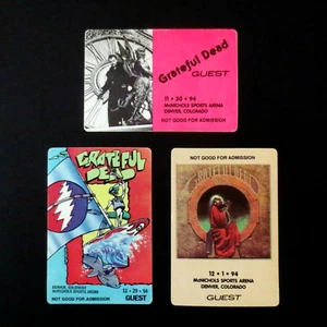 Set Grateful Dead Backstage Pass Denver Colorado CO 1994 29/11,30/94 12/1/94 - Foto 1 di 12