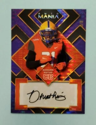 2022 Wild Card Damarri Mathis Auto Mania Purple Pulsar #AM-SQ64 Card /8 - Image 1 of 2