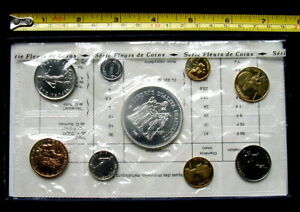 1974 FRANCE  set 9 coins UNC with 50 Fr. silver in official box