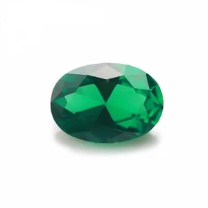 AAA Rated Green Nano Emerald 2x3mm To 3x5mm Oval Synthetic Lab Created Gemstone - Picture 1 of 24