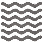 6pcs Non Slip Stickers 7.1" Bath Shower Floor S-Shape Style Decals Gray