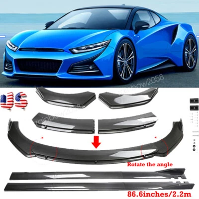 For Toyota MR2 Turbo 86.6" Side Skirt Carbon Style Front Bumper Lip Splitter Foto 1 de 4