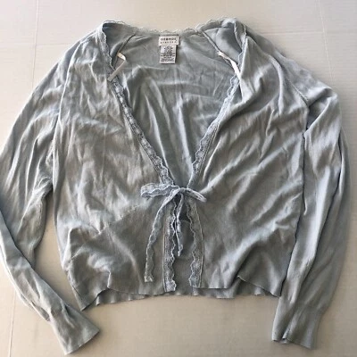 Cárdigan suéter George mezcla seda encaje ribete corbata para mujer talla XL A2743 Foto 1 de 4