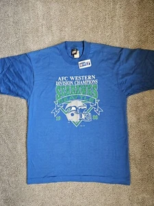 1988 Seattle Seahawks AFC Western Division Champions T-Shirt Screen Stars NWT - Picture 1 of 6
