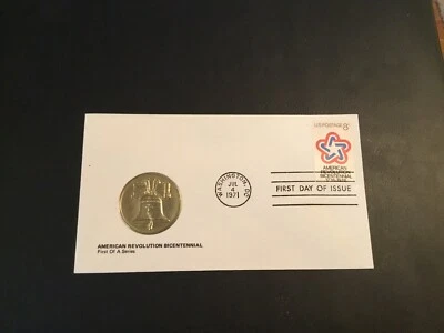 FDC 1971 # 1432 1st MEDALLION AMERICAN REVOLUTION BICENTENNIAL Cachet 8C Stamp - Image 1 of 2