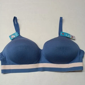 Hanes Comfort Flex Fit Wireless T-Shirt Bra Women's Size 3XL Blue MHG568 NEW - Picture 1 of 6