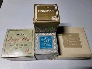 Vintage AVON Pineapple Fostoria Beauty Dust Crystalique Crystal Glow Lots Of 4 - Picture 1 of 7